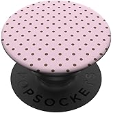 Pink Brown Polka Dot Pattern PopSockets Adhesive PopGrip