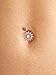 BBTO 6 Pieces 14G Stainless Steel Belly Button Rings Navel Curved Barbell Piercing for Women, 6 Styles (Rose Gold)