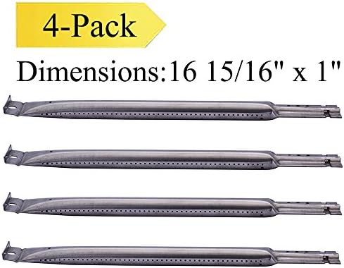 Votenli S1564A (4-pack) replacement Pipe Burner for Char Broil, Charmglow, Costco Kirkland, Grand Isle, Jenn Air, Kenmore Sears, K Mart, Member's Mark, Nexgrill, Perfect Flame By Lowes
