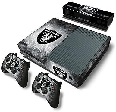 Hambur? Full Protective Xbox One Skin with 2PCS Protective Vinyl Skin Decals Cover for Microsoft Xbox One Controllers (NFL Oakland Raider) by Hambur