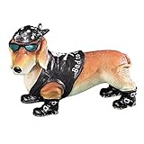 Collections Etc Dachshund Bikers Garden Figurine, Boy