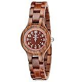 MEKU Womens Wood Watch Handmade Ladies Quartz Wooden Wrist Watch Gift for Her Xmas Gifts
