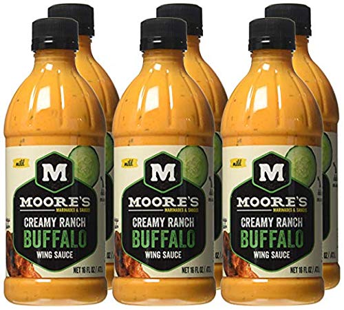 Moore's Wing Sauce, Creamy Ranch Buffalo - 16 Fl Oz | Pack of 6