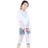 Orgrimmar 2 Pcs Kids Rain Ponchos Reusable Raincoats Portable Rain Wear with Hat Hood Unisex for 6-12 Years Old Children