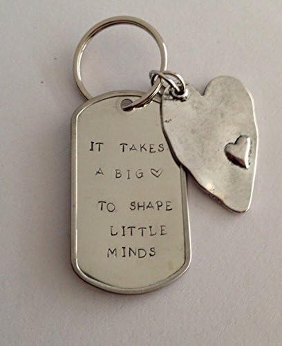 Big Heart Teacher Keychain with big heart