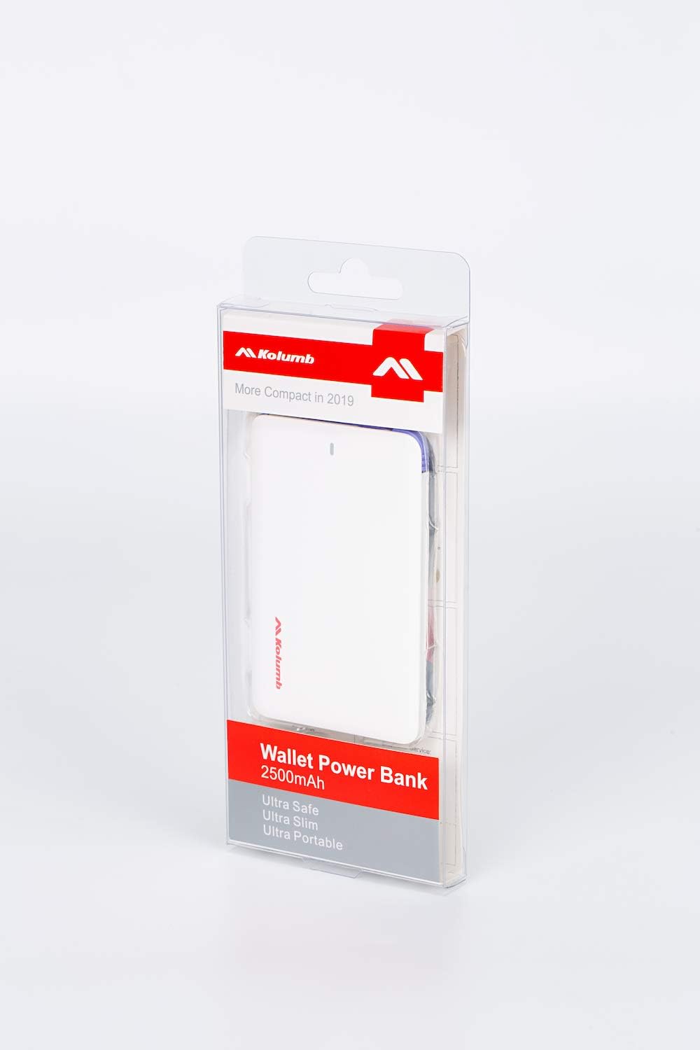 Ultra-Slim Ultra-Portable Ultra-Safe 2500mAh Wallet Pocket Power Card Power Bank, ONE-for-All External Mini Battery for Most Smart Phone and Digital Devices(White with Lightning Adapter)
