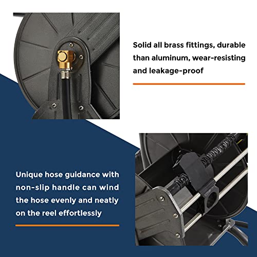 Giraffe Tools Garden Hose Cart with Wheels, Heavy Duty Water Hose Reel