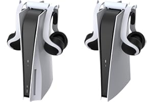 Navor 1-Pack PS5 Headset Stand Retractable Dual Headphone Holder for PlayStation 5 for PS5 Original Disc, No Screws or Tape, 