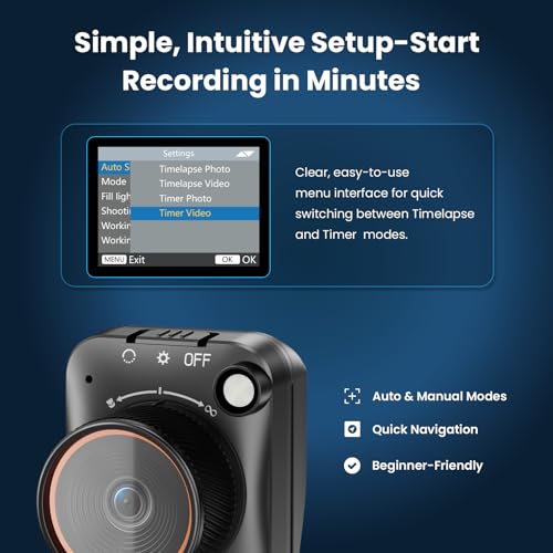 Time Lapse Camera 1296P 48MP Site Camera, 6X Digital Zoom, 180 Day Recording, Timelapse Camera with LED Light, Time-Lapse Camera for Construction Sites, Planting (64GB)