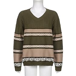 Striped Sweater Women Y2k Patchwork Vintage Casual