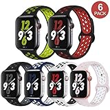 OriBear Compatible for Apple Watch Band 44mm 42mm, Breathable Sporty for iWatch Bands Series 4/3/2/1, Watch Nike+, Various Styles and Colors for Women and Men(M/L,6 Pack)