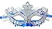 Masquerade Mask Shiny Metal Rhinestone Venetian Pretty Party Evening Prom Mask,Silver and Blue,One size