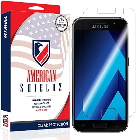 Samsung Galaxy A5 (2017) Screen Protector by American Shieldz Full Coverage Screen Edge-to-Edge, Invisible Clear HD Shield Anti-Bubble, Lifetime Replacements