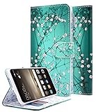 Mate 9 Case, Huawei Mate 9 Case, NageBee [Kickstand Feature] Premium PU Leather Flip Fold Wallet Case with [ID&Credit Card Slot] for Huawei Mate 9 (Plum)