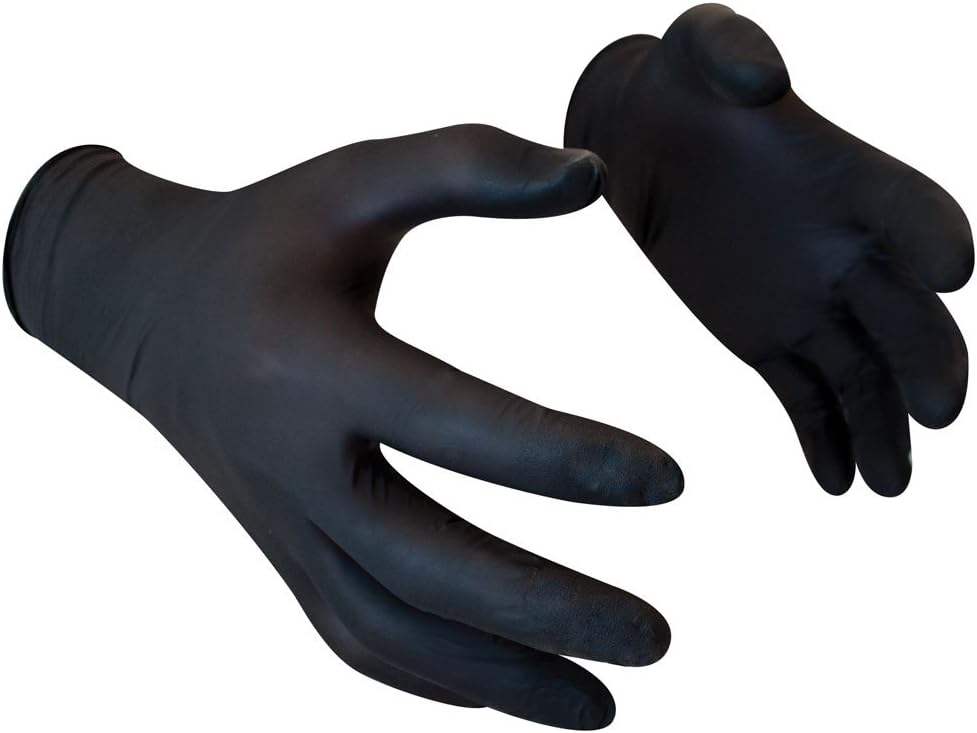 PolycoGL897 Nitrile Large Powder Free Disposable Glove - Black