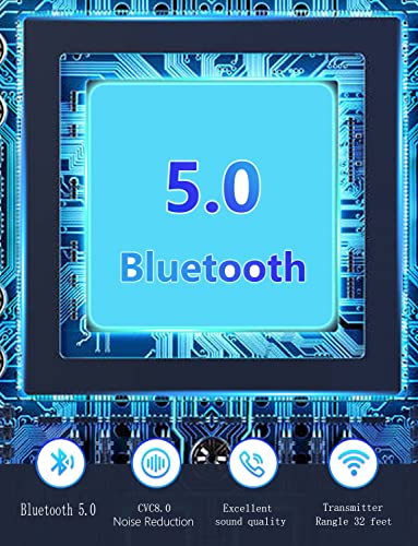 Bluetooth 5.0 Adapter 3.5mm Jack Aux Dongle, 2-in-1 Wireless Transmitter Receiver for Car,TV Audio,Headphones,Speakers,Projector