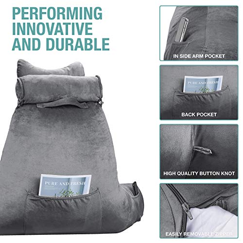 Vekkia Premium Soft Reading & Bed Rest Pillow with Higher Support Arm