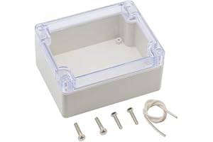 Zulkit Junction Box ABS Plastic Dustproof Waterproof IP65 Universal Electrical Boxes Project Enclosure Grey with Clear Cover 4.5 x 3.5 x 2.2 inch (115 x 90 x 55mm)