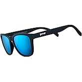 goodr Mick & Keith's Midnight Ramble Polarized Sunglasses for Men & Women, Medium Sized (OG), Black Solid Frame with Blue Mirrored Reflective Lenses, UV400 Protection, No Slip, No Bounce