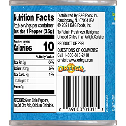 Ortega Peppers, Whole Green Chiles, Mild, 7 Ounce (Pack of 24) Pricepulse