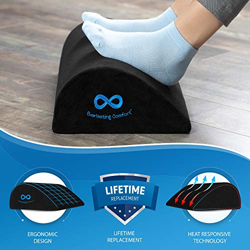 Everlasting Comfort Office Foot Rest for Under Desk - Ergonomic Memory Foam Foot Stool Pillow for Work, Gaming, Computer… - Image 2