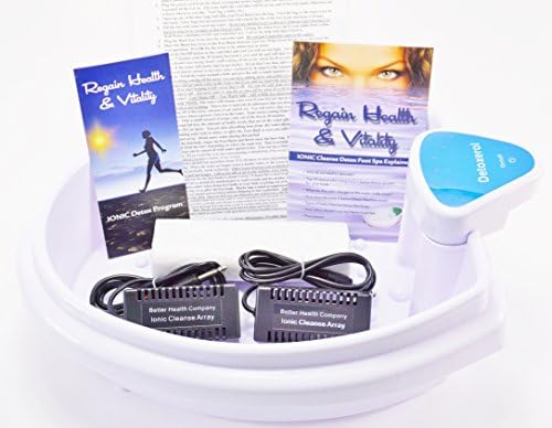 Ionic Detox Foot spa Bath Chi Cleanse Unit for Home Use. and 2 Long Lasting Rectangular Arrays. Regain Health & Vitality Booklet & Brochure!
