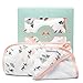 Land of the Wee Bamboo Baby Towel with Hood & Washcloth Set | Organic & Silky Soft Texture Extra Gentle on Newborn/Toddler Skin |40% More Absorbent Than Cotton To Quickly Warm and Dry Your Infant