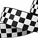 Black Grosgrain Ribbon White Checkered Printed, 7/8 Inch 10Yards