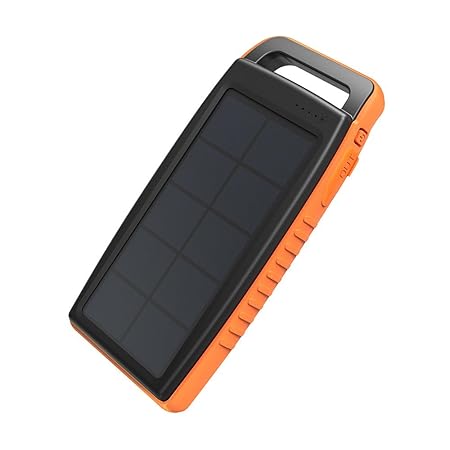 RAVPower 15000mAh Solarladegerät Powerbank Externe Akku mit 2 iSmart USB-Anschlüsse, 2 Lademethoden und Hellen LED-Licht für 