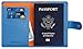 Simpac Leather Passport Holder Wallet Cover Case Travel Wallet RFID Blocking 12 Contract Colors (Blue)
