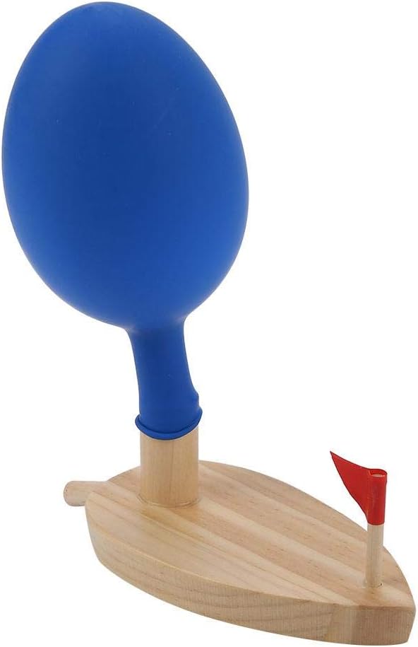 VGEBY1 Baby Boat Toys, Balloon Powered Wooden Bathtub Boat Toy Water Game Bathing Entertaining Toy for Children