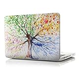 iCasso New Art Fashion Image Series Ultra Slim Light Weight Rubberized Hard Case Glossy Clear Crystal Snap-On Hard Cover Case for MacBook Pro 13 inch (Model: A1278) - Four Seasons Tree
