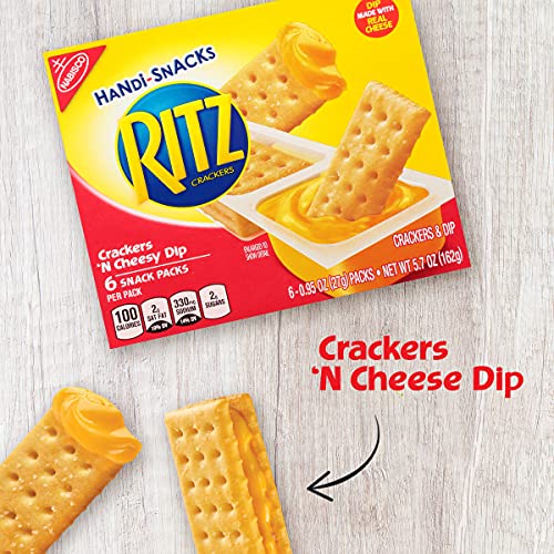 RITZ HandiSnacks Crackers and Cheese Dip, 6 0.95 Ounce Packs (Pack