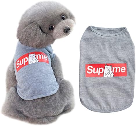 UPRetailer Supme Cotton Dog Shirt for Small Dogs Beathable Pet Vest Puppy Clothes Summer Apparel