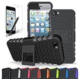 CINEYO(TM) Apple iPhone 5/5S Case heavy Duty Rugged Dual Layer Case with kickstand (Apple Iphone 5/5S Black) (Black)