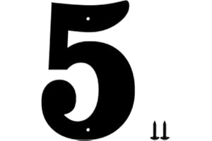 SANSHAOYE 3 Inch House Numbers and Metal Letters for Outdoor Signs Coated Address Numbers for Garden, Door, and Mailbox Decoration, House Numbers for Outside with Easy Installation Nail Kit (Number 5)