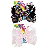 8 Inches JOJO Siwa Hair Bows Alligator Clips for Girls 2pcs Large Bows Hair Barrettes Accessories for Toddler Teens Kids