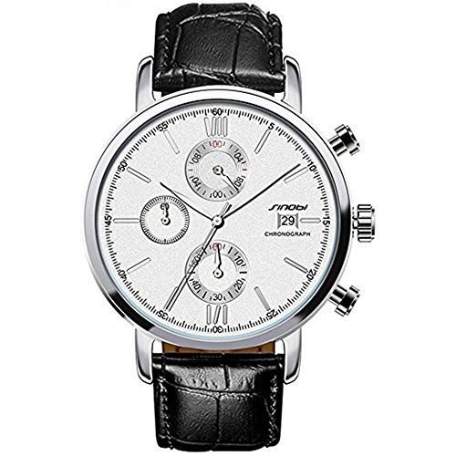 SINOBI Multifunctional Men Wristwatch, Military Business Sport Leather Men Watch Waterproof reloj hombre