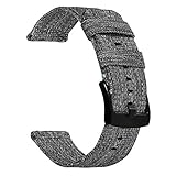 TRUMiRR Gear S3 / Galaxy Watch 46mm Watchband, 22mm Quick Release Canvas Nylon Watch Band Stainless Steel Clasp Strap Sports Bracelet Wristband for Samsung Gear 2 Neo Live/Garmin Vivoactive 4 45mm