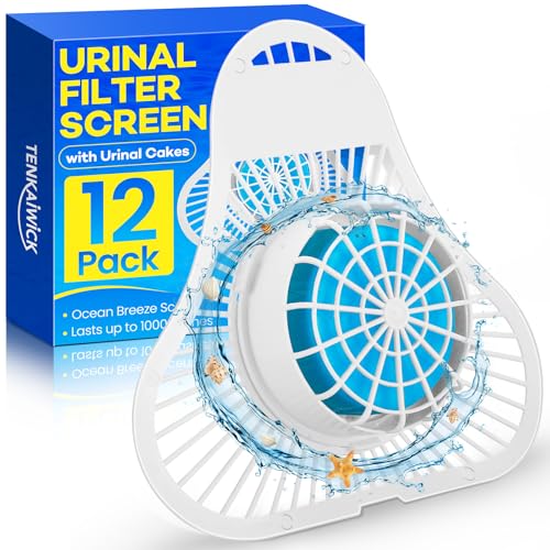 12 Pack Urinal Deodorizer Screen, Urinal Cakes with Anti-Splash Filter Odor Protection,