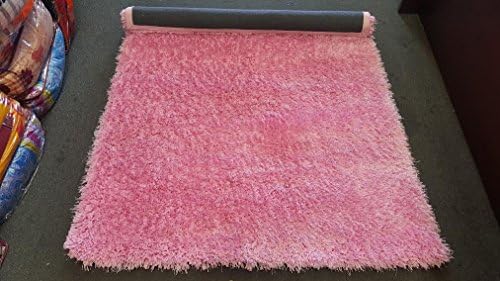 Viscose Pink Rosado Shaggy Shag Area Rug 5' X 7' High End Designer Quality Flokati High Pile Soft Iridescent Sheen Ultra Plush Living room Bedroom 2003