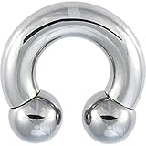 Body Candy Stainless Steel 12mm Balls Horseshoe Circular Barbell 0 Gauge 5/8