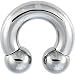 Body Candy Stainless Steel 12mm Balls Horseshoe Circular Barbell 0 Gauge 5/8"