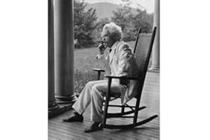 DS Decor Photos Quality Digital Print of a Vintage Photograph - Mark Twain On Porch.Black & White 5x7 inches - Luster Finish