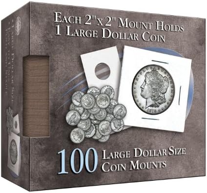 Large Dollar 2x2 Coin Mounts Cube 100 Count