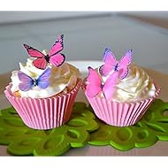 Edible ButterfliesÂ© - Small Assorted Pink and Purple Set of 24 - Cake and Cupcake Toppers, Decoration