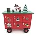 Christmas Wooden Advent Calendar Train with Hand Painted Patterns and 24 Drawers to Fill Candy or Small Gifts Christmas Tabletop Decoration 24 Inch (Traditional Christams-Large Train)