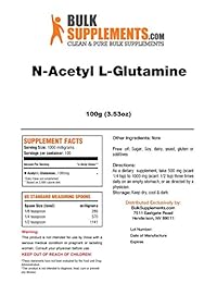 BulkSupplements Pure N-Acetyl L-Glutamine Powder, 1