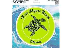 Squiddy Fort Myers Beach Florida Turtle Beach - Vinyl Sticker Decal for Phone, Laptop, Water Bottle (2.5" high)