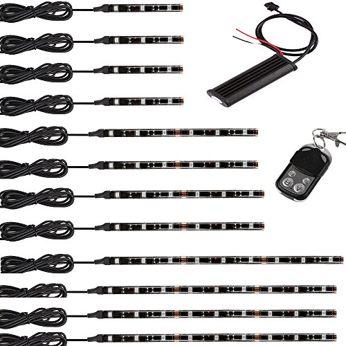 Kingshowstar 12 PC Advanced Universal Motorcycle Underglow Multicolor NEON ACCENT Light Kit - Thumbnail 4